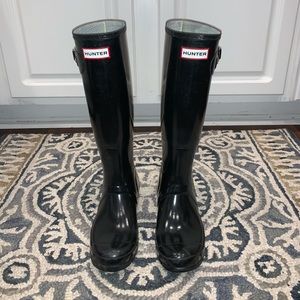HUNTER Original Tall Black Rain Boots 7